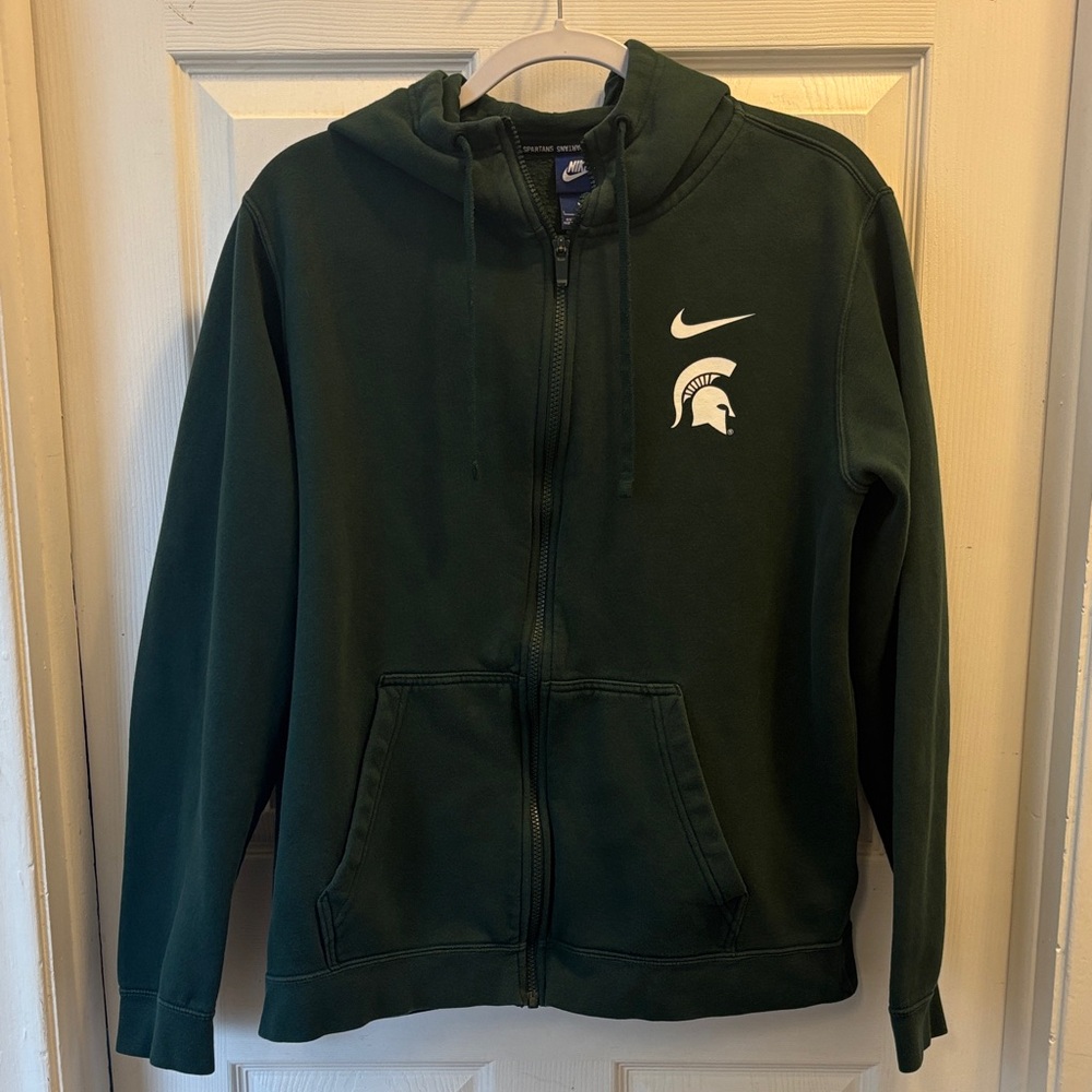 Nike Dark Green Hoodie with Spartan Emblem